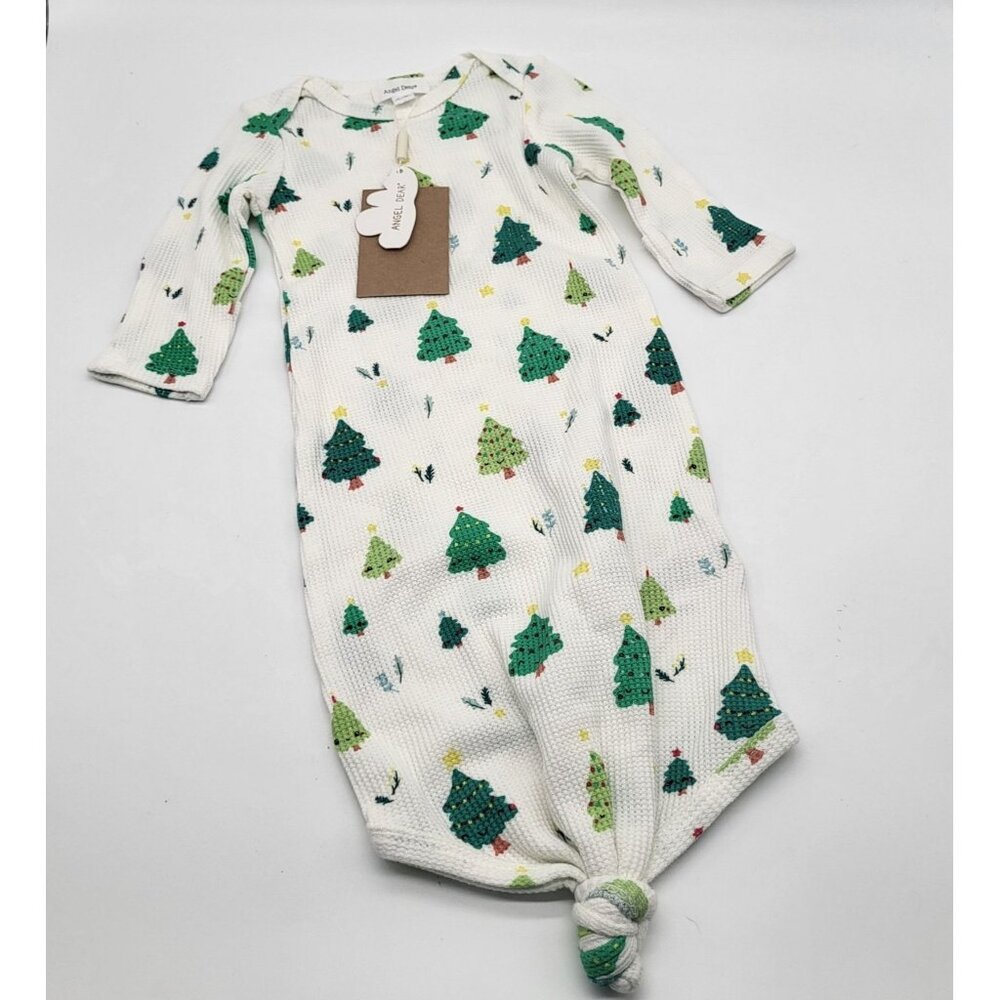Angel Dear Holiday Christmas Trees Long Waffle Knotted Sleep Gown 0-3M - Picture 1 of 6